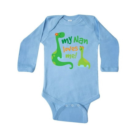 inktastic My Gramps Loves Me Dinosaur Grandson Long Sleeve Creeper